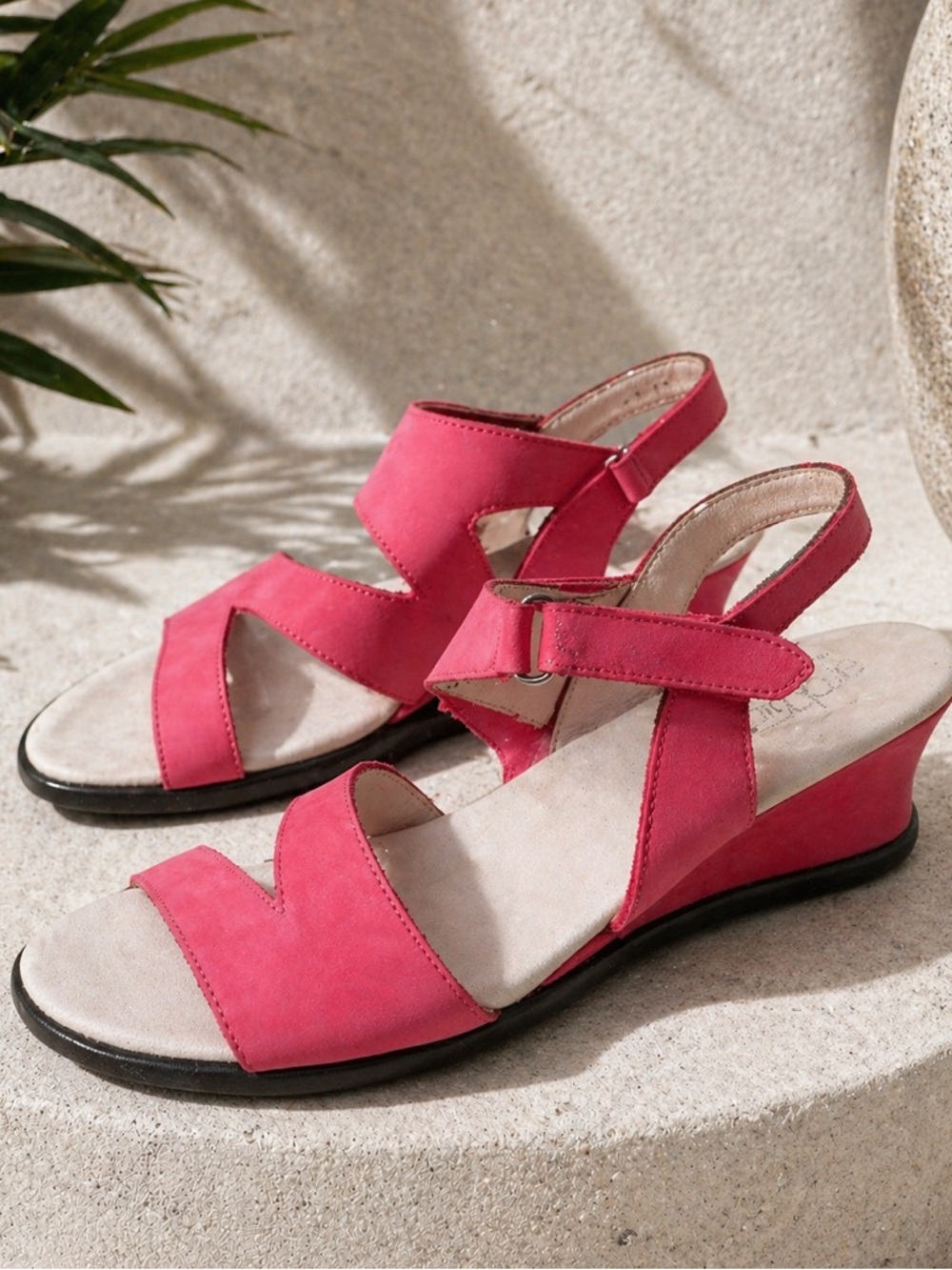 Arche Pink Nubuck Wedge Sandals Comfort Walking Slingback EU 43 Fits US 10
